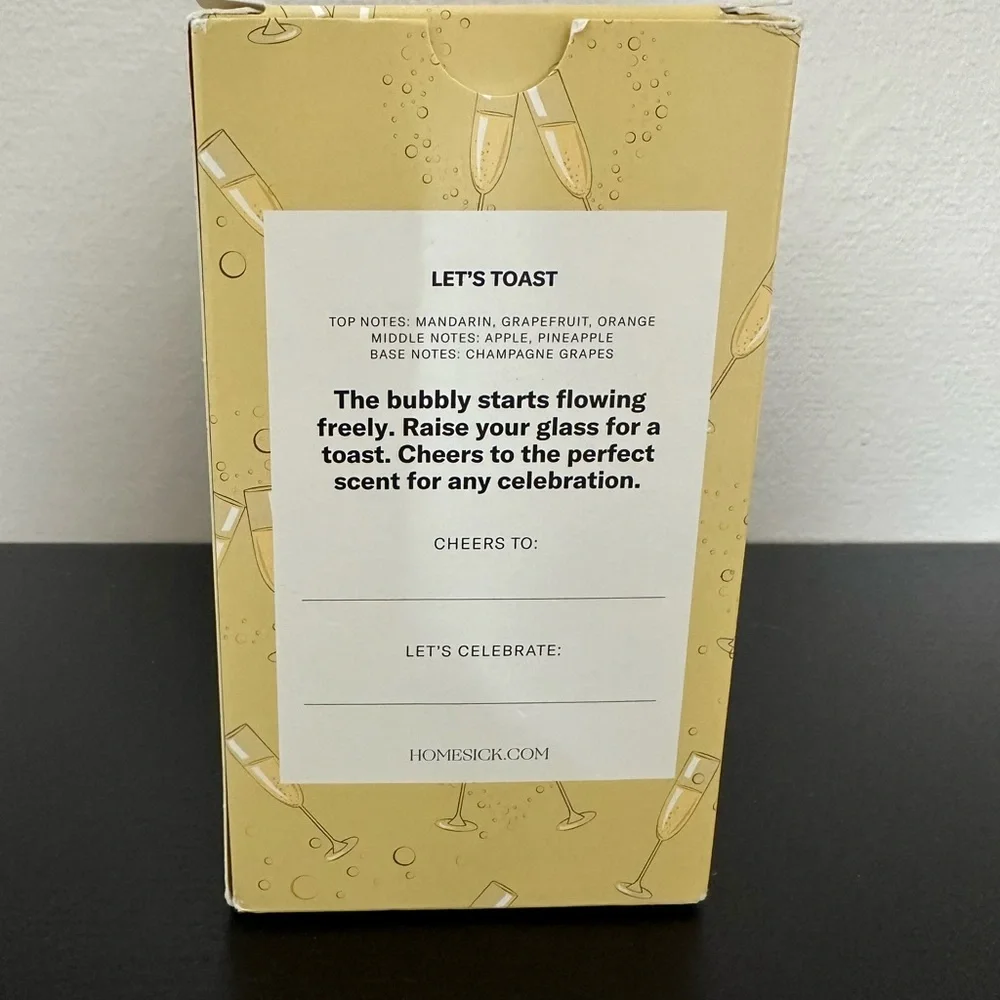 New Homesick “Let’s Toast” Celebration Scented Candle - Cream